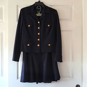 Lauren Ralph Lauren Women's Wool Navy Skirt Suit Size 12 GUC